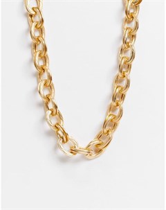 Золотистое массивное ожерелье цепочка с витыми звеньями Эго