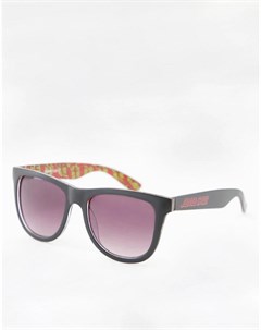 Черные классические солнцезащитные очки с разноцветными дужками Santa cruz
