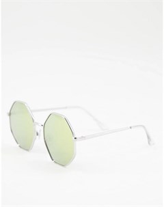 Солнцезащитные очки в шестиугольной оправе с зеркальными стеклами Madein.