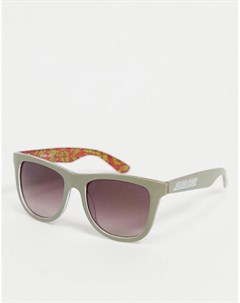 Серые классические солнцезащитные очки с разноцветной оправой Santa cruz