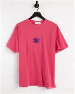 Розовая oversized футболка с принтом Michigan Topman