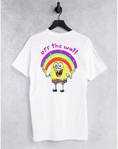 Белая футболка с принтом на спине X Spongebob Imagination Vans