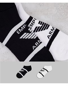 Набор из 2 пар низких носков черного и белого цвета Emporio armani bodywear