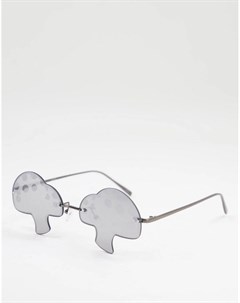 Солнцезащитные очки в форме грибов с серыми линзами Asos design