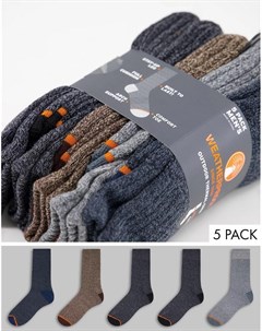 Набор из 5 пар мужских махровых толстых носков Weatherproof