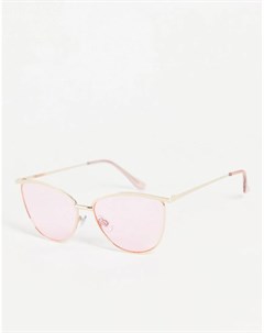 Солнцезащитные очки в пастельно розовой оправе кошачий глаз Madein.
