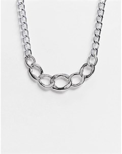 Серебристое ожерелье в виде цепочки с крупными звеньями Эго