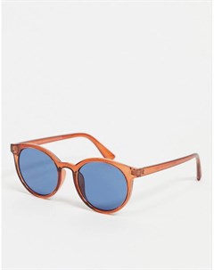 Круглые солнцезащитные очки с голубыми линзами New look