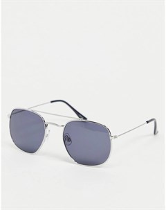 Серебристые солнцезащитные очки авиаторы Madein.