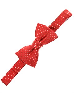 Красный шелковый галстук бабочка в горошек Vandoma