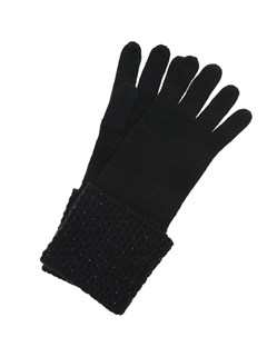 Черные перчатки из кашемира с кристаллами Swarovski William sharp