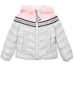 Серый пуховик Marik с розовым капюшоном Moncler