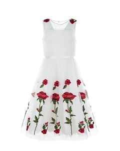 Белое платье с цветочной вышивкой Aletta