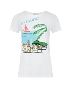 Белая футболка с принтом St Tropez Allude