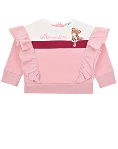 Розовый свитшот с оборками детский Monnalisa