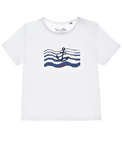 Белая футболка с морским принтом Sanetta fiftyseven