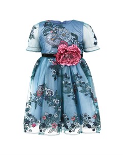 Голубое платье с цветочной вышивкой Eirene