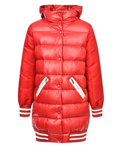 Красный удлиненный пуховик Moncler