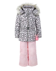 Комплект куртка с вышивкой и розовый полукомбинезон Poivre blanc