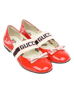 Красные лакированные туфли с бантом Gucci