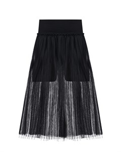 Черная плиссированная юбка Monnalisa