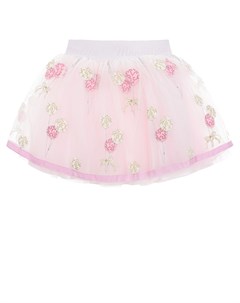 Розовая юбка с вышивками детская Monnalisa