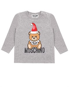 Серая толстовка с принтом новогодний медвежонок детская Moschino