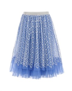 Голубая юбка с вышивкой GG детская Gucci