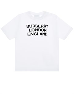 Белая футболка с логотипом детская Burberry