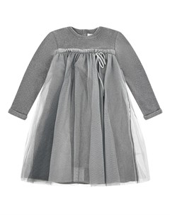 Серое платье с отделкой из фатина детское Aletta