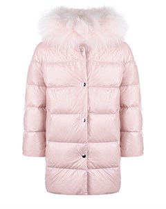 Розовое пальто с меховой отделкой Yves salomon