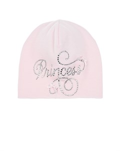 Розовая шапка с надписью из страз Princess La perla