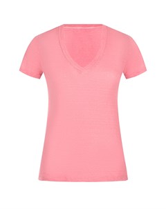 Розовая льняная футболка 120% lino
