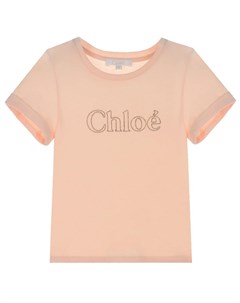 Розовая футболка с логотипом Chloe