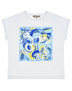 Белая футболка с абстрактным принтом Emilio pucci
