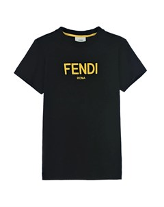 Черная футболка с логотипом Fendi