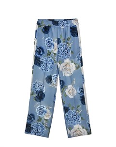 Голубые брюки с цветочным принтом Monnalisa