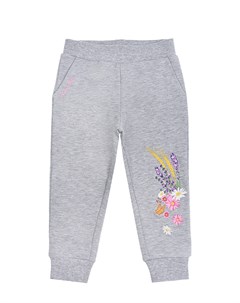 Серые спортивные брюки с цветочным принтом Monnalisa