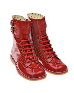 Красные ботинки из кожи Gucci