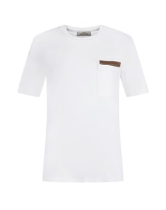 Белая футболка с золотистой тесьмой Panicale