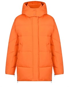 Оранжевое пальто пуховик с капюшоном Woolrich