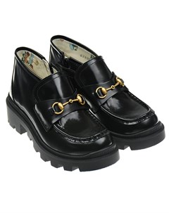 Черные ботинки с пряжкой детские Gucci