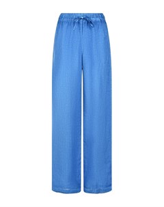 Синие брюки свободного кроя на кулиске 120% lino