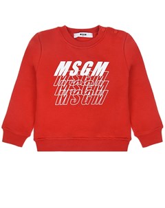 Красный свитшот с логотипом детский Msgm