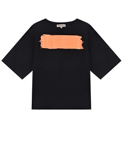 Черная футболка с оранжевой полосой Emilio pucci