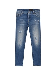 Голубые джинсы с разрезами Dolce&gabbana