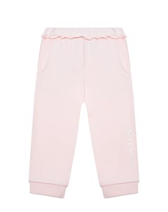 Розовые спортивные брюки с серебристым логотипом Givenchy