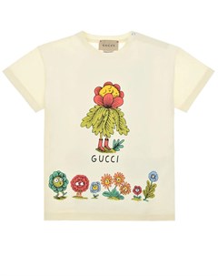 Футболка с цветочным принтом и логотипом Gucci