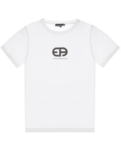 Белая футболка с лого Emporio armani