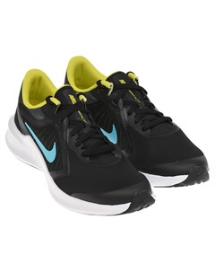 Черные кроссовки Downshifter 10 с голубым лого Nike